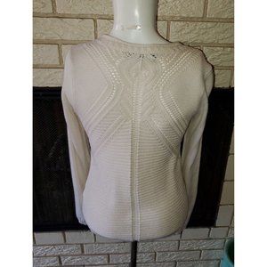 Sam Edelman Cream Mixed Knit Sweater XS